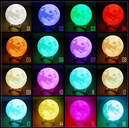 Lámpara de Escritorio Diseño Luna — Luz Decorativa Multicolor