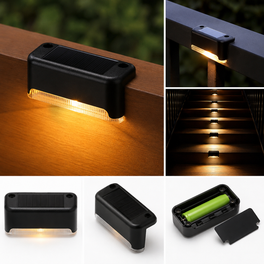 Kit x4 Luces LED Solares Automáticas — Jardín, Escaleras y Exterior