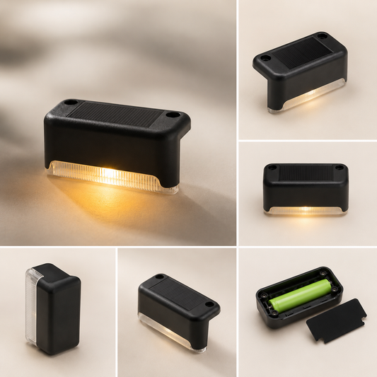 Kit x4 Luces LED Solares Automáticas — Jardín, Escaleras y Exterior