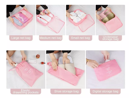 Kit Viajero Organizador de Ropa 7 Piezas — Nailon Impermeable