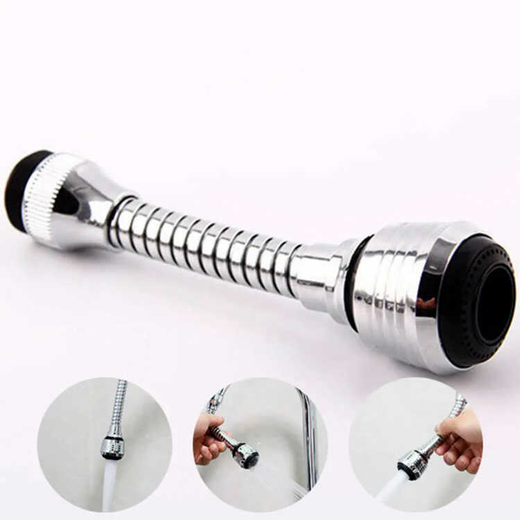 Extensor de Grifo Metálico — Flexible y Universal para Cocina y Baño