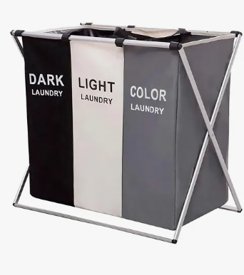 Cesto Triple Plegable para Ropa Sucia KECO — Organiza y Clasifica tu Ropa