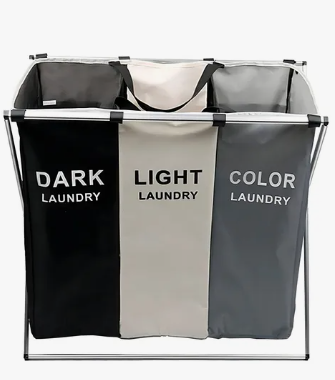 Cesto Triple Plegable para Ropa Sucia KECO — Organiza y Clasifica tu Ropa