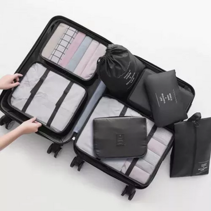 Set x8 Bolsas Organizadoras de Ropa para Viaje — Tela Oxford Impermeable