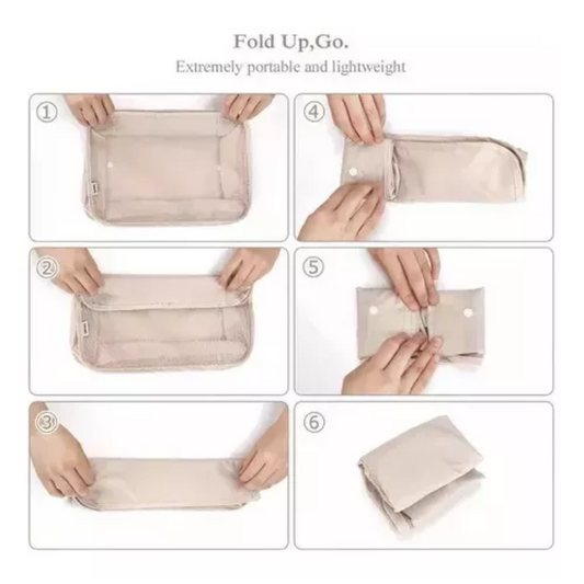 Set x8 Bolsas Organizadoras de Ropa para Viaje — Tela Oxford Impermeable